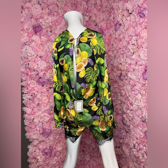 Lorane Iorane passion fruit maracuya print romper jumpsuit xs - Picture 2 of 7